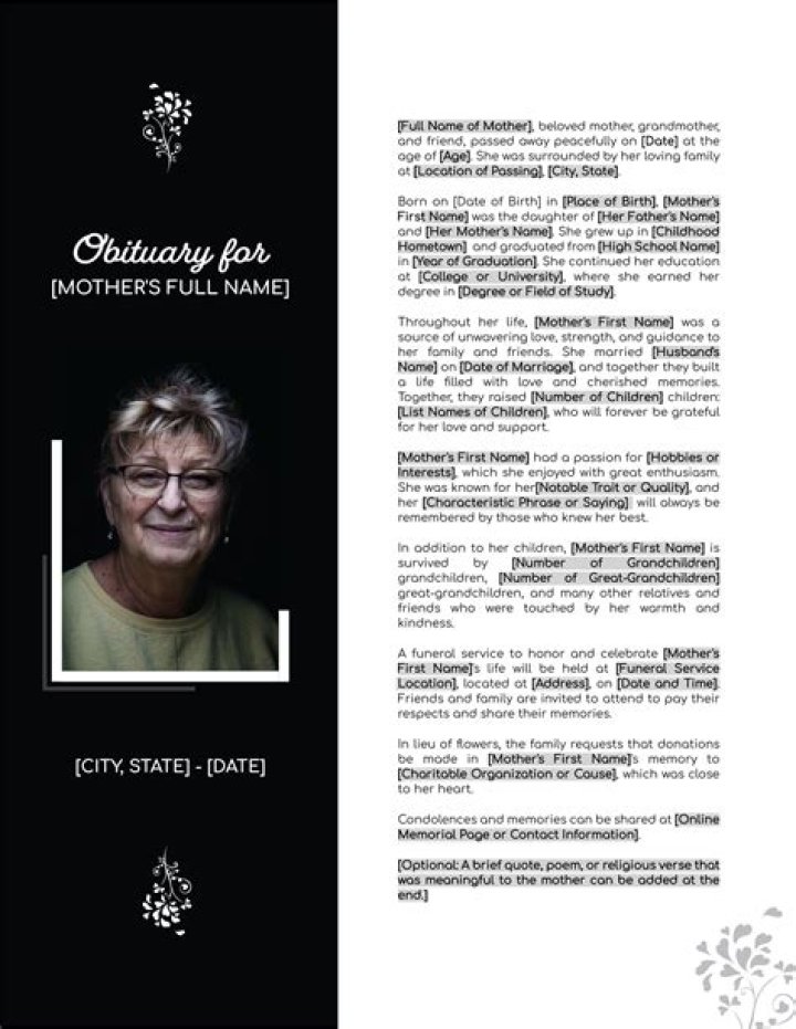 Crafting An Obituary For A Cherished Mother