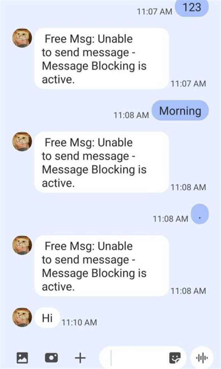 Free Msg Unable To Send Message Message Blocking Is Active