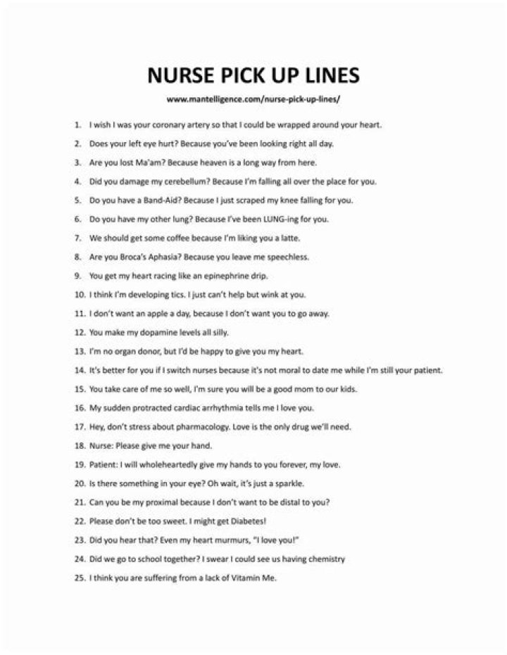 Pick Up Lines For A Nurse