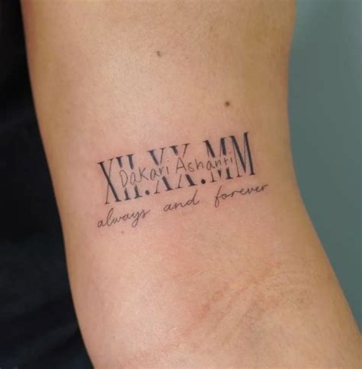 Rihanna Tattoo Roman Numerals
