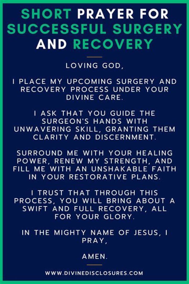Short Prayer For Successful Surgery And Recovery